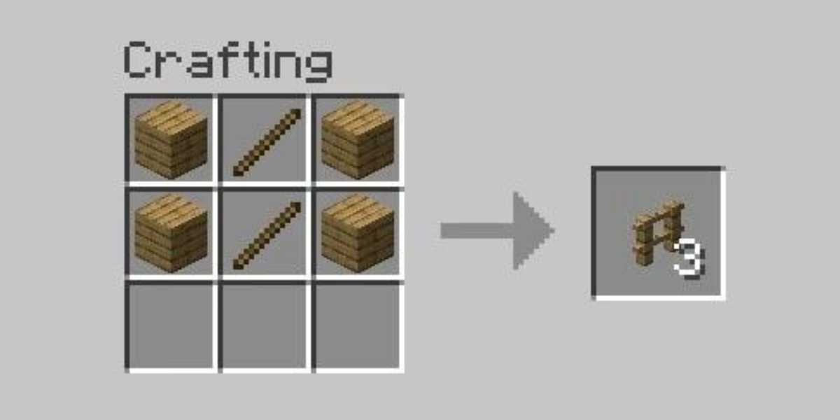 Crafting a Fence To craft a fence in Minecraft